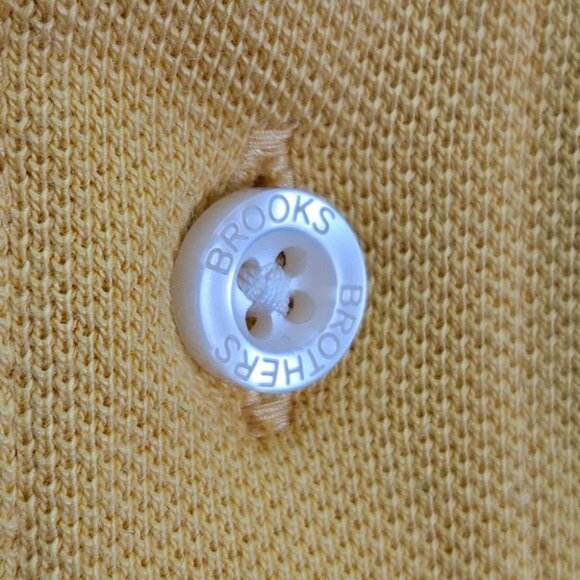 Brooks Brothers 1818 Performance Polo Slim Fit Yellow Short Sleeve Men's Size M - Picture 7 of 10